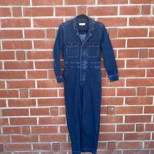 Madewell Denim Cinch Waist Jumpsuit